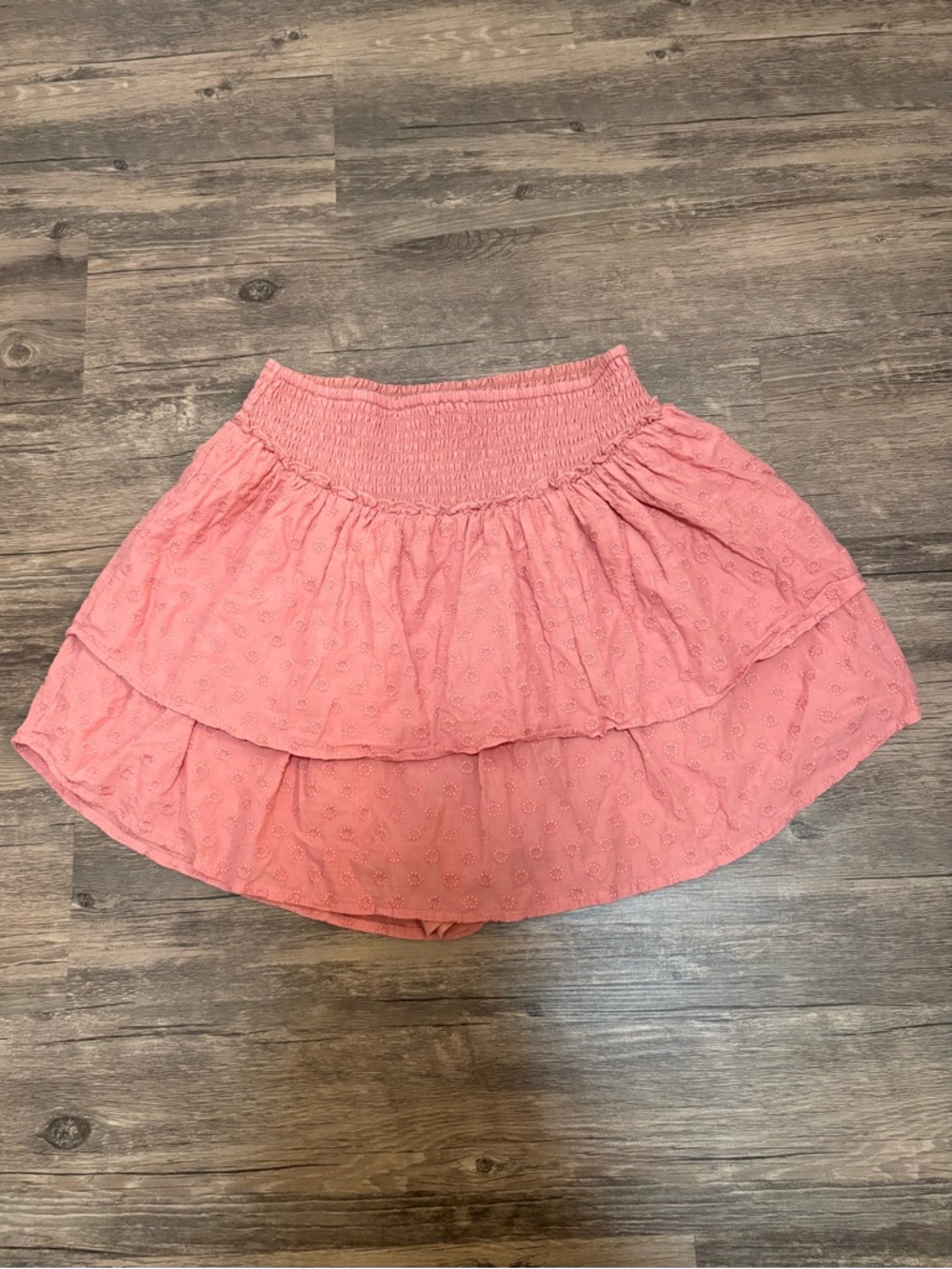 Hollister Pink Tiered Eyelet Skater Skirt